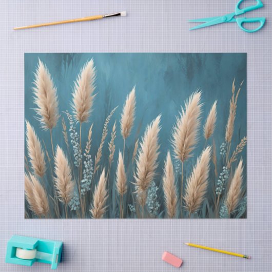 Blauer Pampelgras Seidenpapier (Basteln)