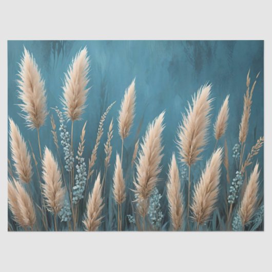 Blauer Pampelgras Seidenpapier (Vorderseite)