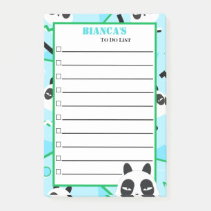Blauer Panda-Bär Peekaboo Post-it Klebezettel