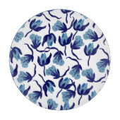 Blauer Pansy Floral: Hand Gezeichnet Nahtlos. Schneidebrett (Vorderseite)