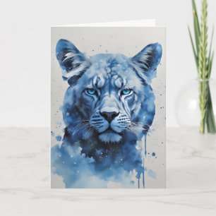 Blauer Panther Kopf Vatertag Feiertagskarte