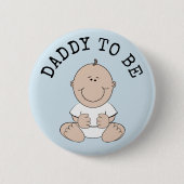 Blauer Papa als Baby-Showknopf Button (Vorderseite)
