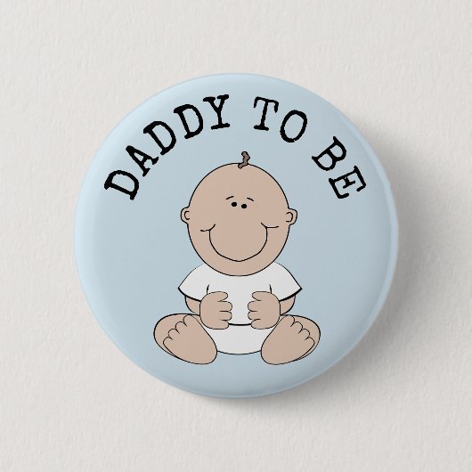 Blauer Papa als Baby-Showknopf Button (Vorderseite)