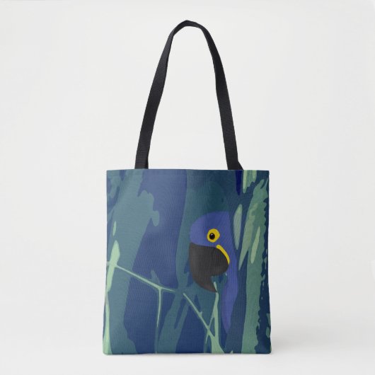Blauer Papagei Allover Totbeutel Tasche (Vorderseite)
