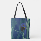 Blauer Papagei Allover Totbeutel Tasche (Rückseite)