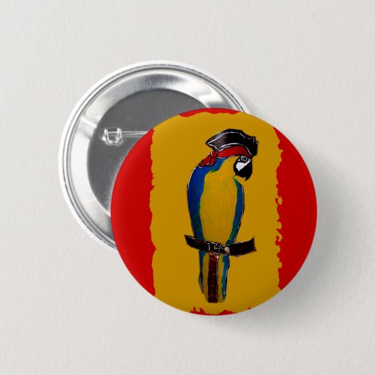Blauer Papagei Button (Vorne & Hinten)