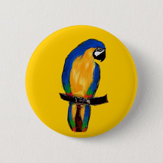 Blauer Papagei Button (Vorderseite)
