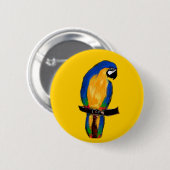 Blauer Papagei Button (Vorne & Hinten)