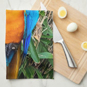 Blauer Papagei Geschirrtuch (Viertel Falte)