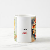 BLAUER PAPAGEI JPEC, KOI JPEC, Kunst von, Judi Kaffeetasse (Mittel)