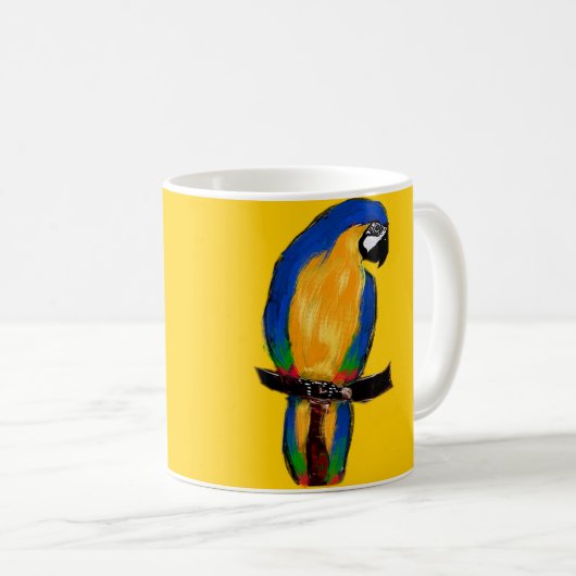 Blauer Papagei Kaffeetasse (VorderseiteRechts)