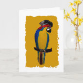 Blauer Papagei Karte (Gelbe Blume)