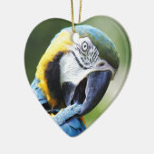 Blauer Papagei Keramikornament (Links)