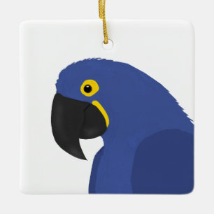 Blauer Papagei Keramikornament