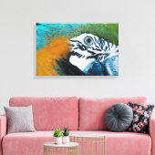 Blauer Papagei Leinwanddruck (Insitu (Wohnzimmer))