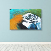 Blauer Papagei Leinwanddruck (Insitu (Holzboden))