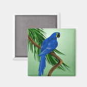 Blauer Papagei Magnet (Vorderseite/Rückseite)
