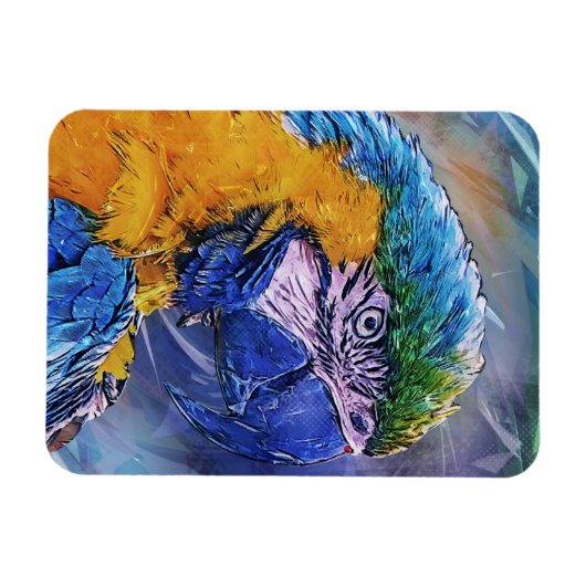 Blauer Papagei Magnet (Horizontal)