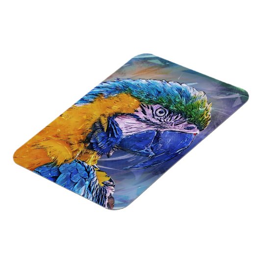 Blauer Papagei Magnet (Linke Seite)