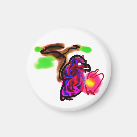 Blauer Papagei Magnet (Vorne)