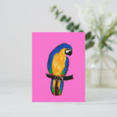 Blauer Papagei Postkarte (Stehend Vorderseite)