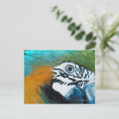 Blauer Papagei Postkarte (Stehend Vorderseite)