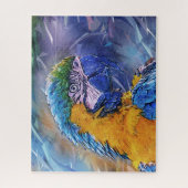 Blauer Papagei Puzzle (Vertikal)
