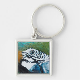 Blauer Papagei Schlüsselanhänger