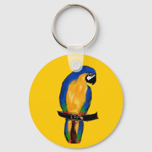 Blauer Papagei Schlüsselanhänger (Vorderseite)