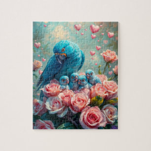 Blauer Papagei und Babys Puzzle