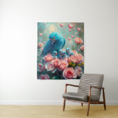 Blauer Papagei und Babys Wandteppich (Beispiel)