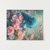 Blauer Papagei und Babys Wandteppich (Vorderseite (Horizontal))