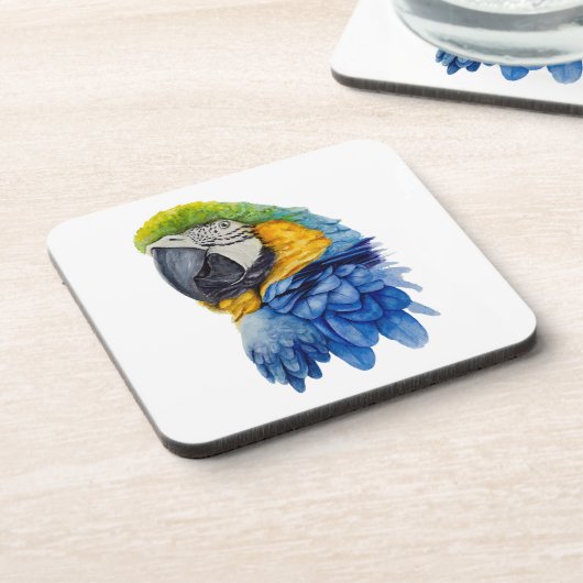 Blauer Papagei-Untersetzer Getränkeuntersetzer (Linke Seite)