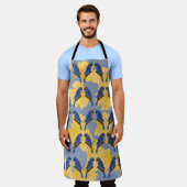 Blauer Papageien Schürze (Getragen)