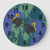 Blauer Papageienuhr Große Wanduhr (Vorderseite)