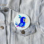 Blauer Papageknopf Button (Beispiel)