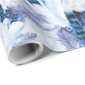 Blauer Papagetränke Geschenkpapier (Rolleneckpunkt)