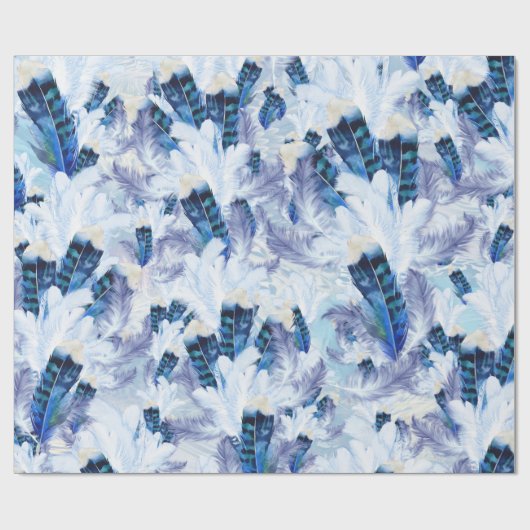 Blauer Papagetränke Geschenkpapier (Flach)