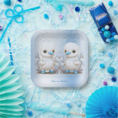 Blauer Papierplatte für zwei Enten Pappteller (Party)