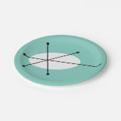 Blauer Papierschild Pappteller (Schrägansicht)