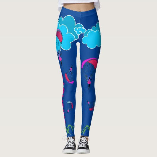 Blauer Paragliding Pixie Leggings (Vorderseite)