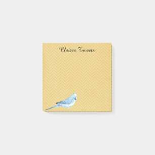 Blauer Parakeet mit Party-Hut 3"" Posten-it® x3 Post-it Klebezettel