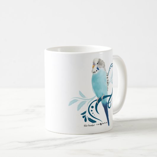 Blauer Parakeet Tasse (VorderseiteRechts)