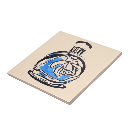 Blauer Parfüm Fliese (Seite)