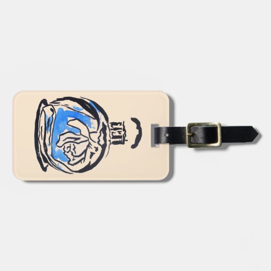 Blauer Parfüm Gepäckanhänger (Vorderseite horizontal)