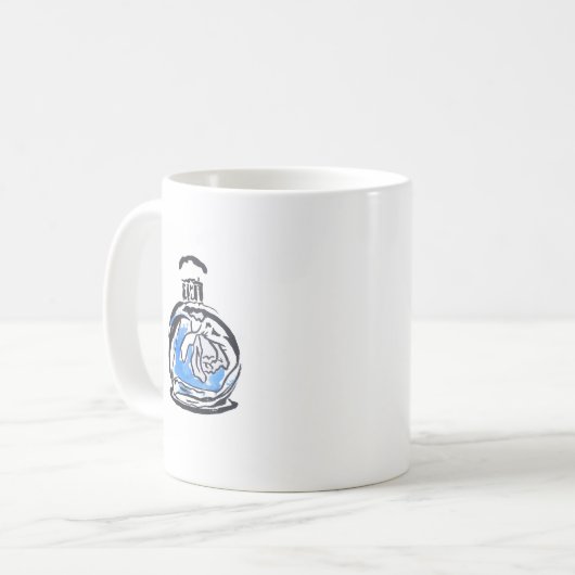 Blauer Parfüm Kaffeetasse (Vorderseite Links)