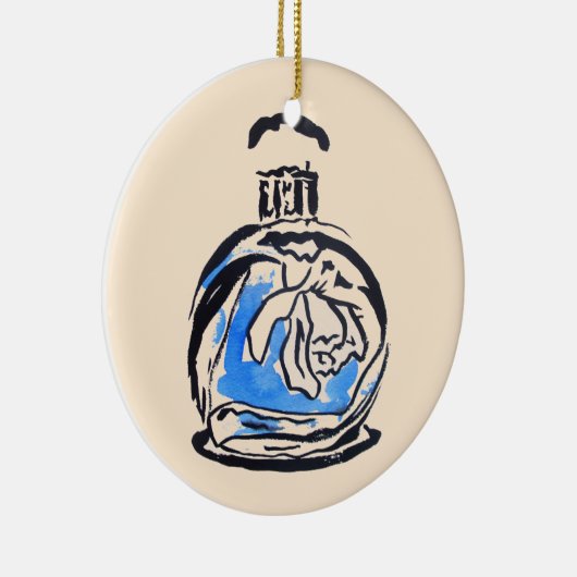 Blauer Parfüm Keramik Ornament (Rechts)