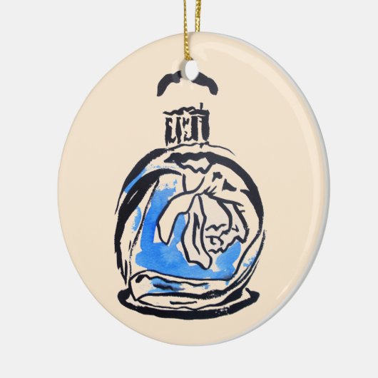 Blauer Parfüm Keramik Ornament (Links)