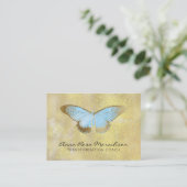*~* Blauer Pastell Glitzer Fantasy Gilded Butterfl Visitenkarte (Stehend Vorderseite)