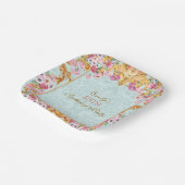 Blauer Pastell Gold Sechster Barock Rokoko Geburts Pappteller (Gewinkelt)